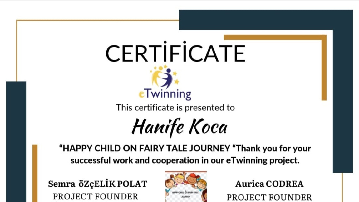 Happy Child on a Fairy Tale Journey E Twining Projesi Öğretmen Sertifikası